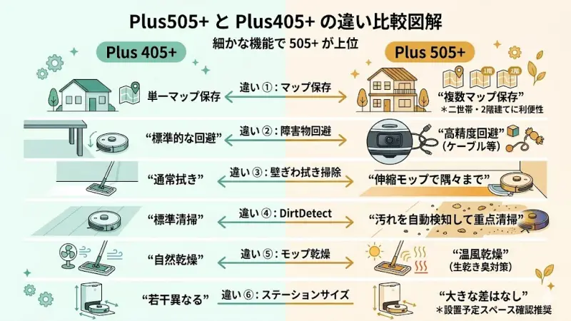 Plus505+とPlus405+の違いも比較