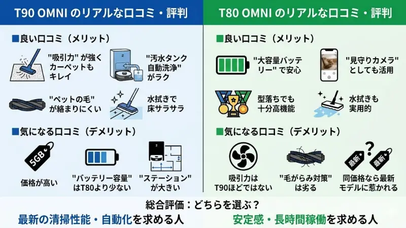 T90 OMNIの良い口コミ・気になる口コミ