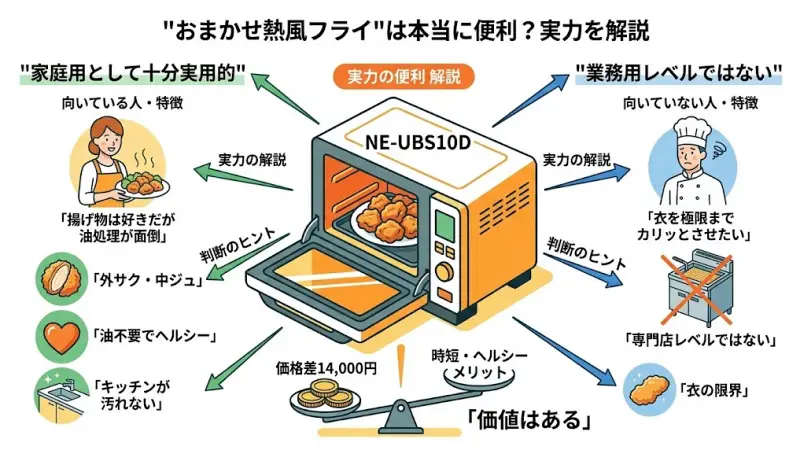 NE-UBS10D最大の進化ポイントが「おまかせ熱風フライ」です。