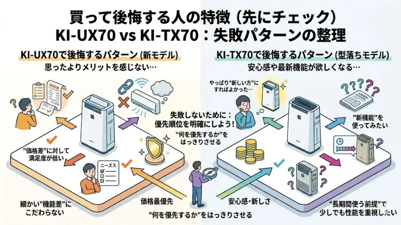 KI-UX70ですが、次のような方は「思ったよりメリットを感じない」となることがあります。