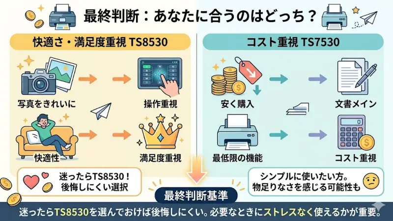 TS8530とTS7530の選び方をシンプルにまとめます。