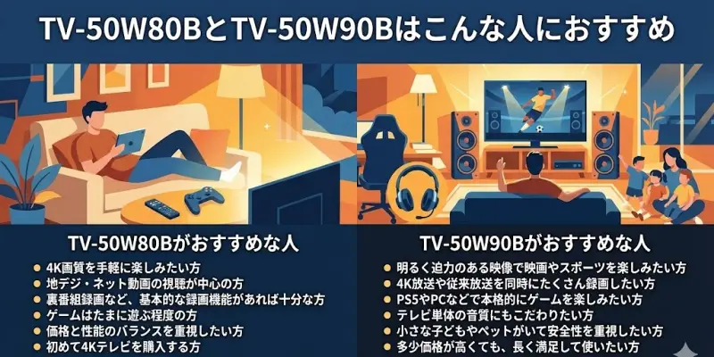 TV-50W80BとTV-50W90Bはこんな人におすすめ