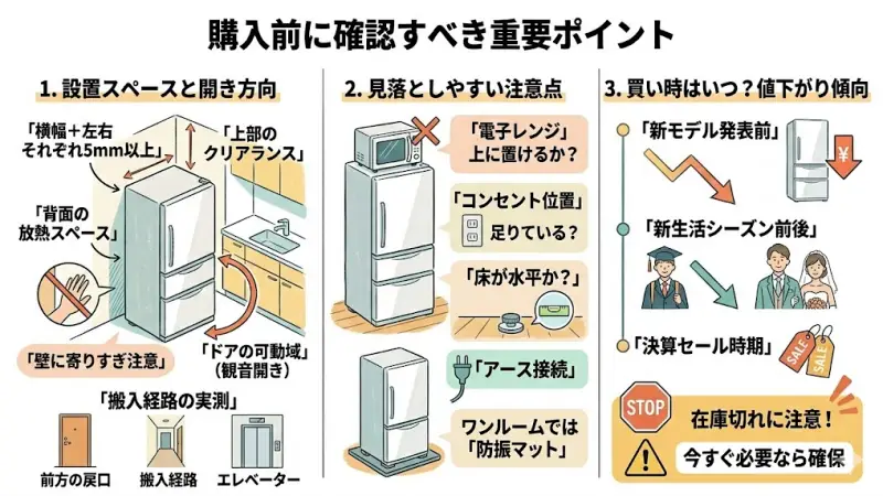 設置スペースと開き方向チェック