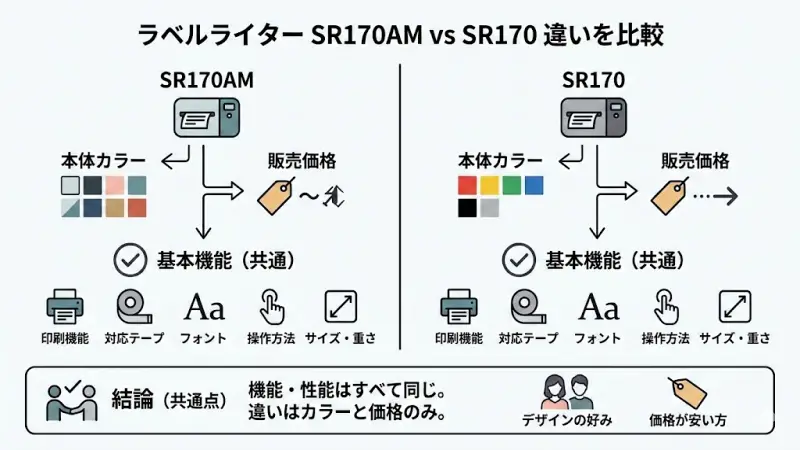 SR170AMとSR170の違いは？まず結論