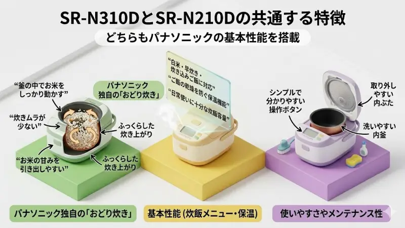 SR-N310DとSR-N210Dの共通する特徴