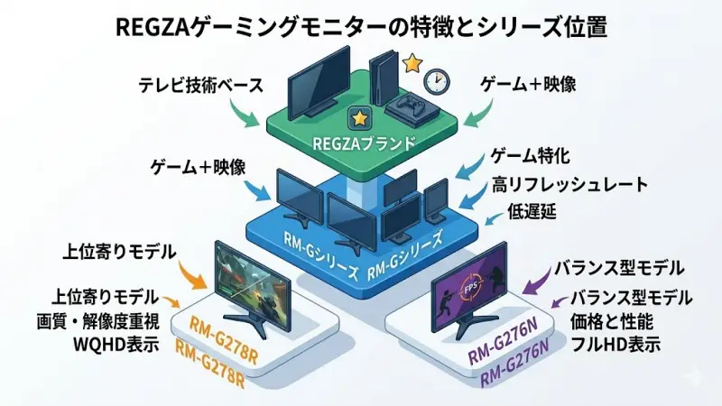 REGZAゲーミングモニターの特徴とシリーズ位置