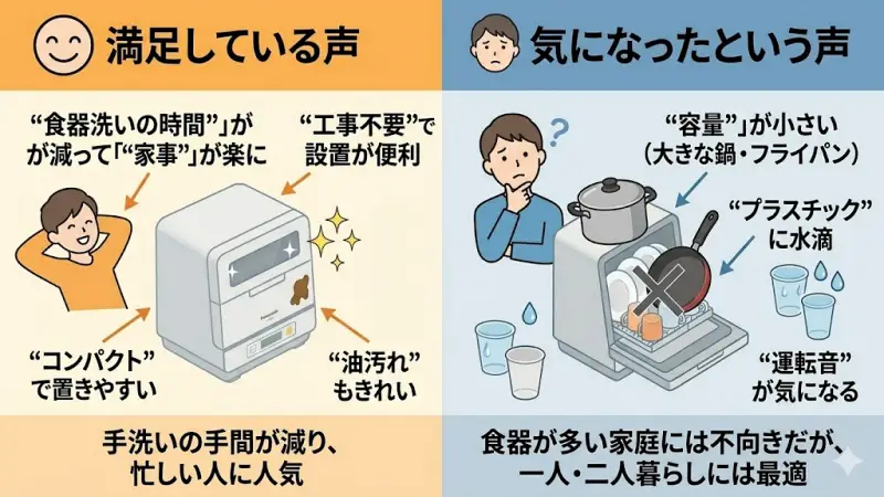 NP-TML1とNP-TMLK1はコンパクトで使いやすい食洗機として人気がありますが、実際の使い心地はどうなのでしょうか。