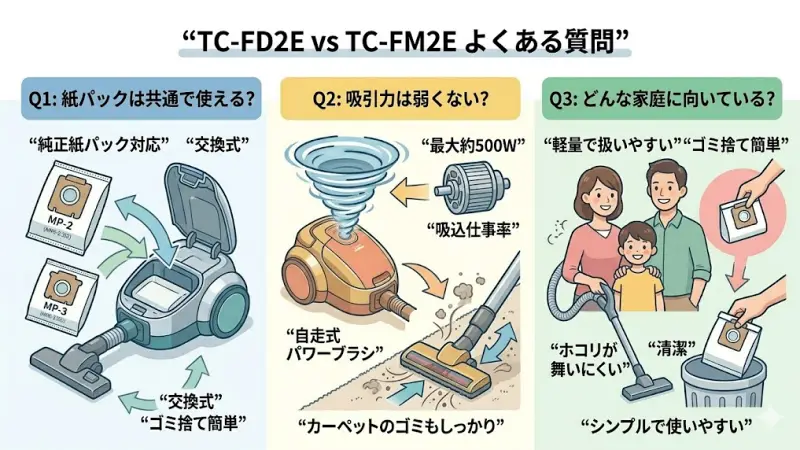 TC-FD2EとTC-FM2Eのよくある質問