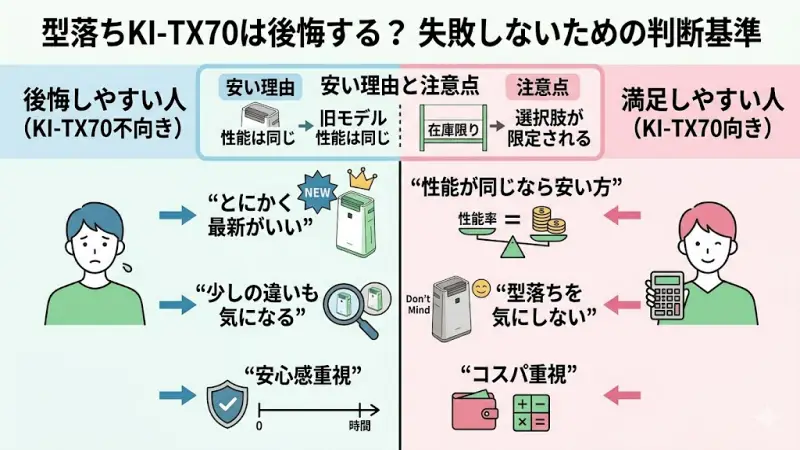 型落ちKI-TX70は後悔する？失敗しないための判断基準