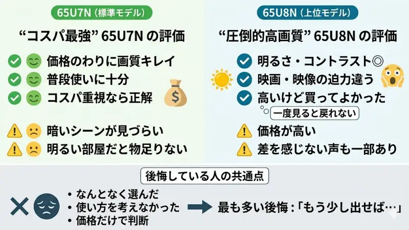 65U7Nの良い口コミ・満足点