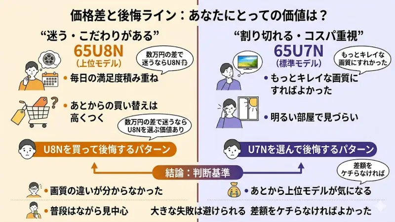 いくら差ならU8Nを選ぶべきか
