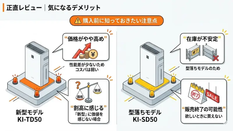 ・コスパ重視 → KI-SD50
・安心感重視 → KI-TD50
