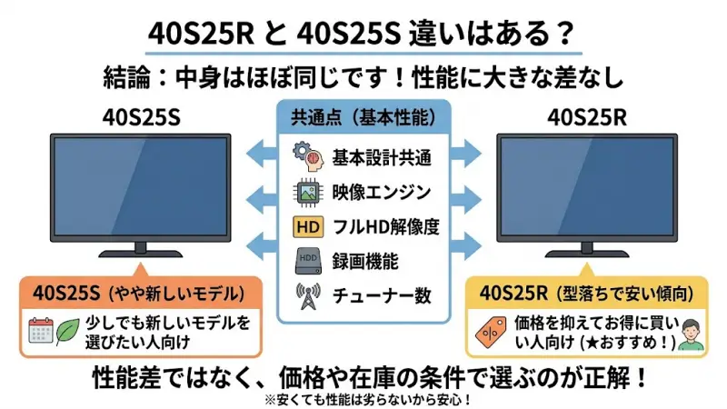 40S25Rと40S25Sの違いはかなり小さく、基本的な使い心地はほぼ同じです。