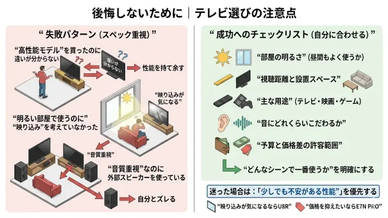 E7N PROやU8Rの購入前に確認すべき設置環境や注意点のチェックリスト画像