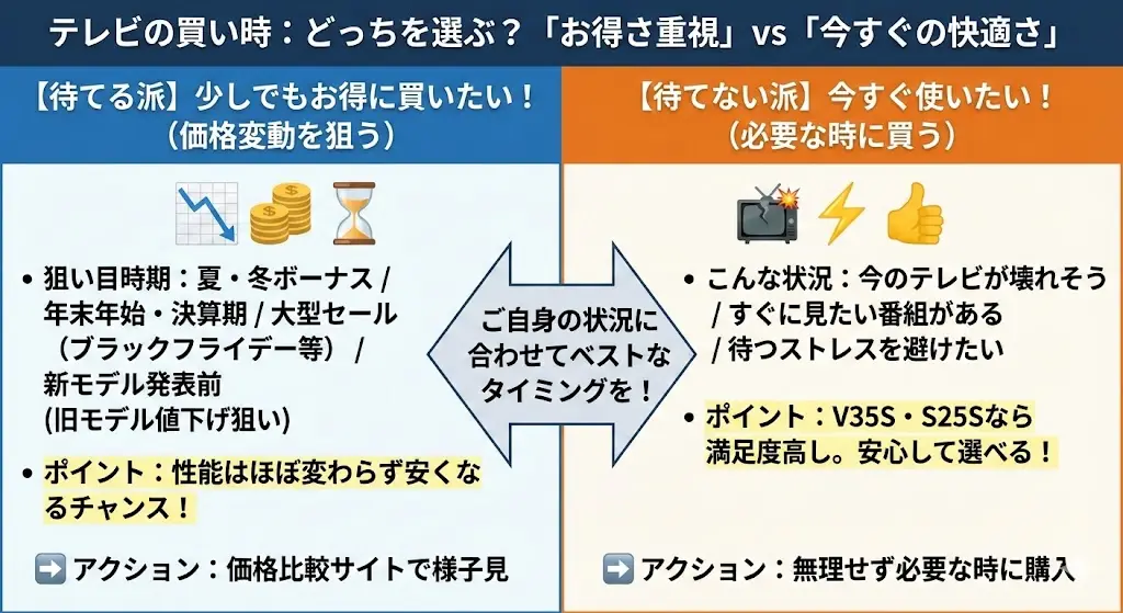 レグザのV35SとS25Sは、どちらも安心して使えるテレビですが、向いている使い方が少し違います。