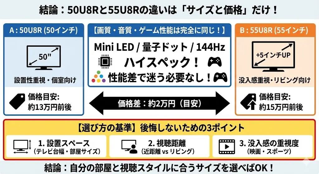 50U8R/55U8Rはどんな人向け?U8Rシリーズの立ち位置