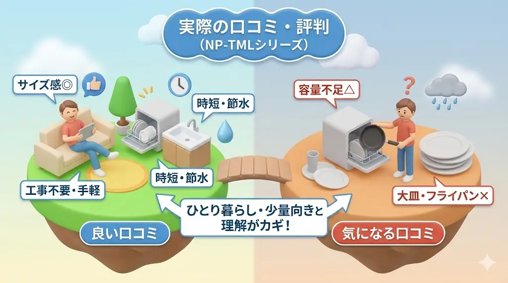 NP-TML1とNP-TMLK1の仕様を比較