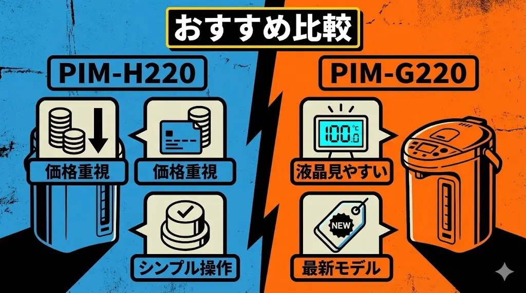 PIM-H220とPIM-G220はどっちがおすすめ？