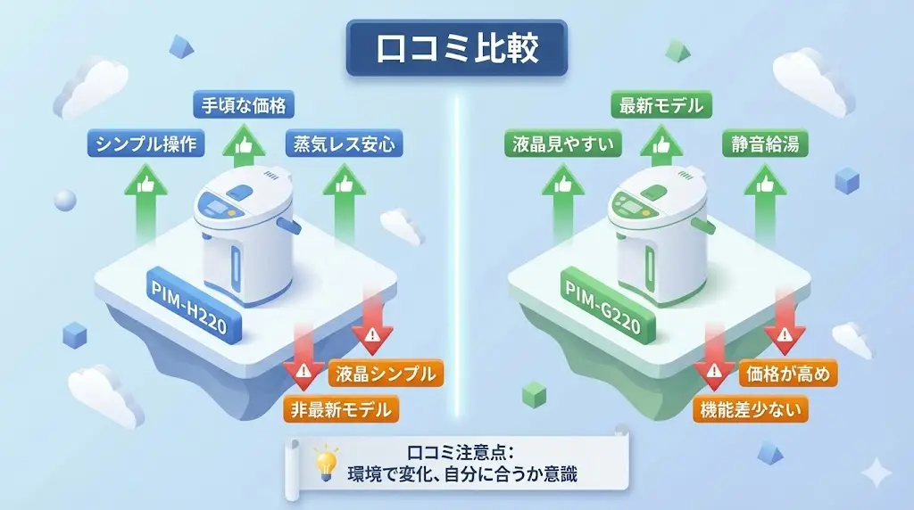 PIM-H220とPIM-G220の口コミ・評判