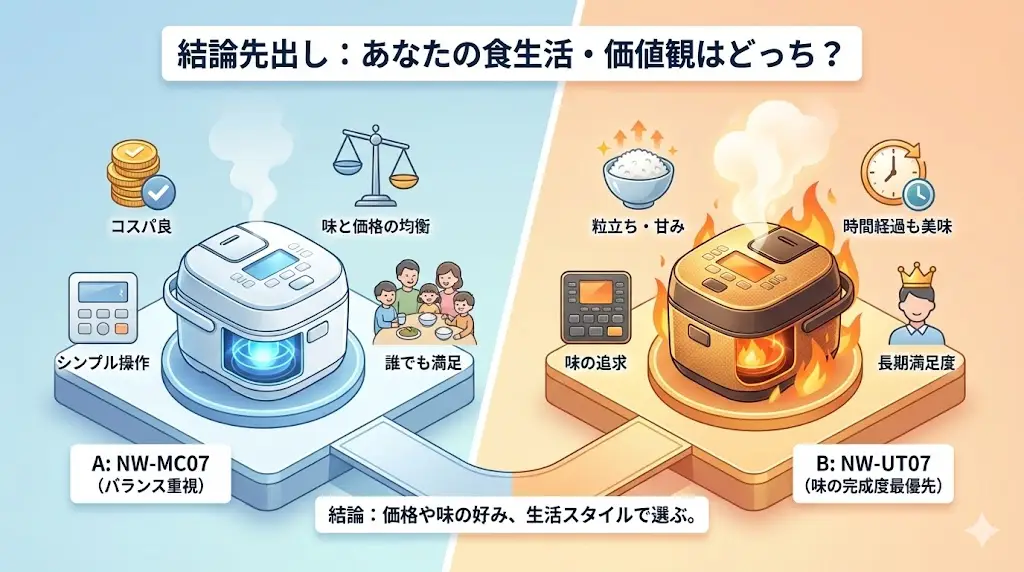 NW-MC07とNW-UT07を5分で判断