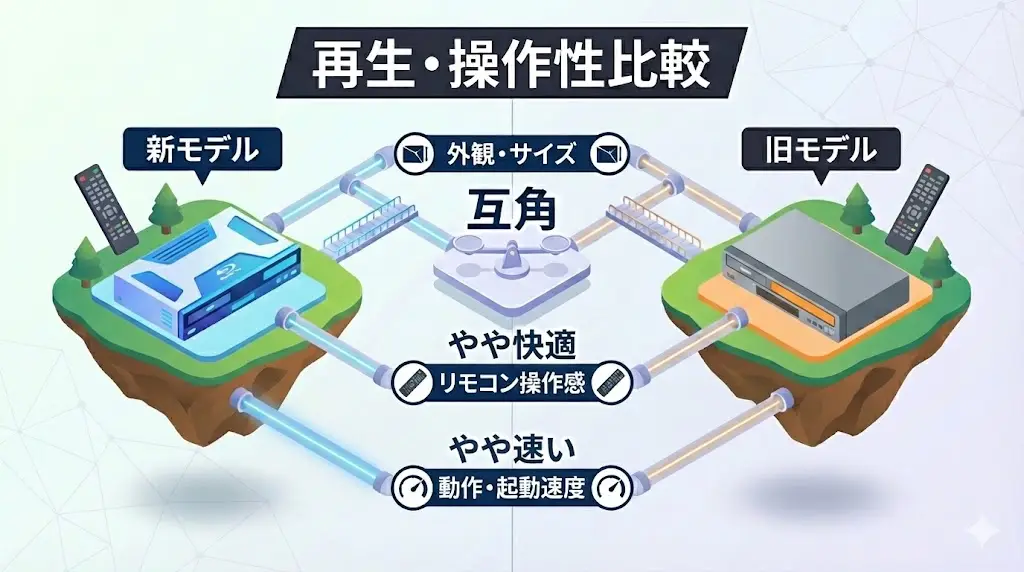 レコーダーを選ぶうえで、スペック以上に重要なのが毎日触れる操作性です。ここでは、実際の使用感に直結するポイントを中心に、DMR-4X1003とDMR-4X1002の違いを見ていきます。