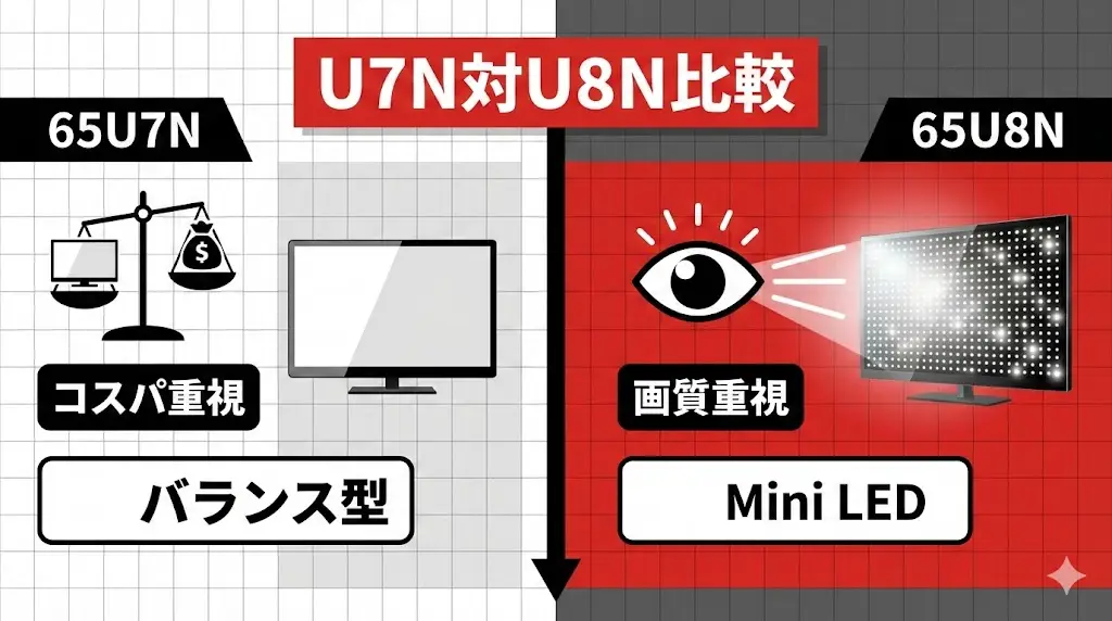 そもそも65U7N・65U8Nはどんな違いを想定したモデル？