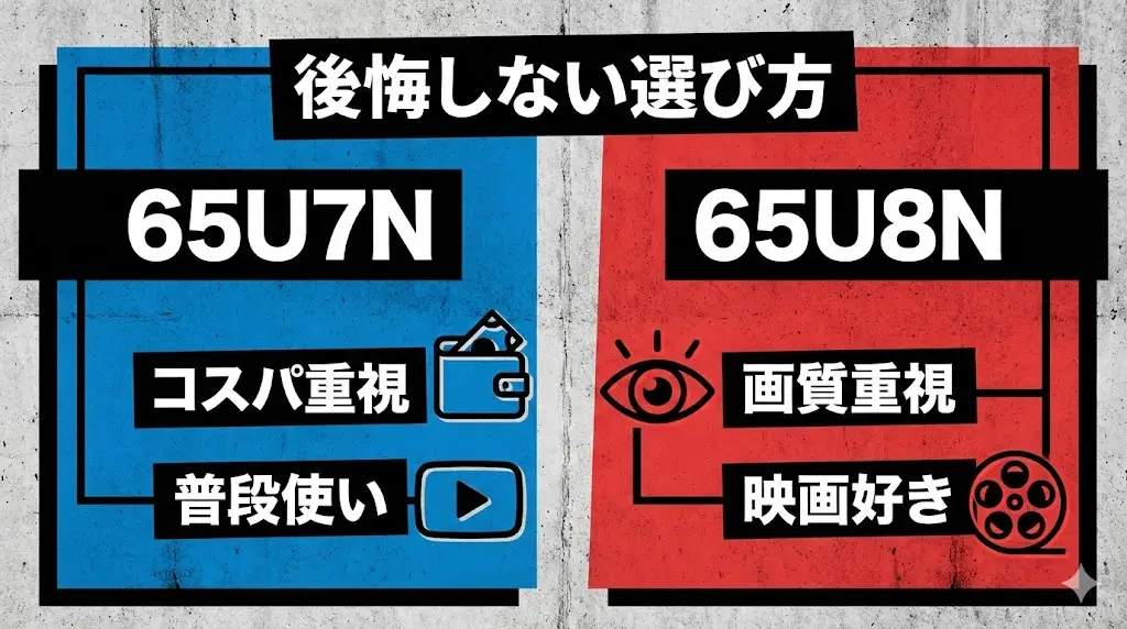 65U8Nをおすすめする人｜画質重視・価格差を納得できる人