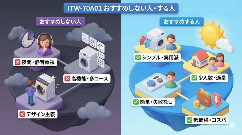 ITW-70A01をおすすめしない人