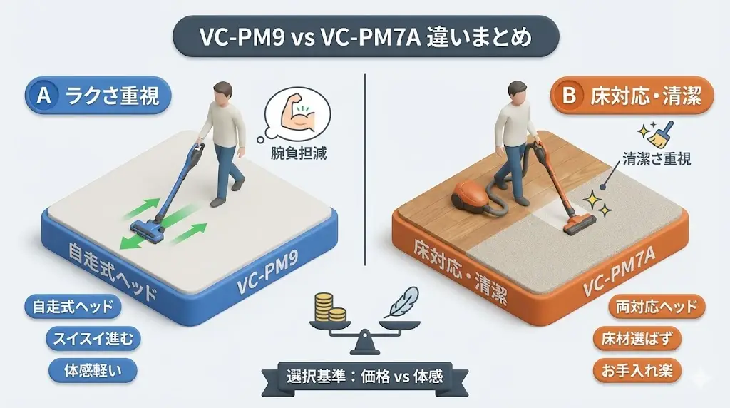 VC-PM9とVC-PM7Aの違いはここ！まず結論まとめ