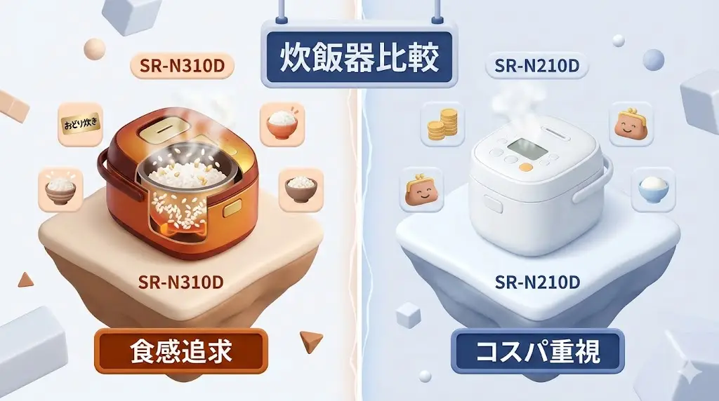 SR-N310DとSR-N210Dを比較｜まず結論から