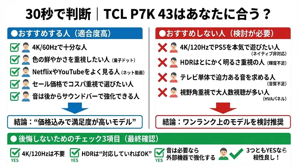 TCL P7K 43（43P7K）をおすすめする人