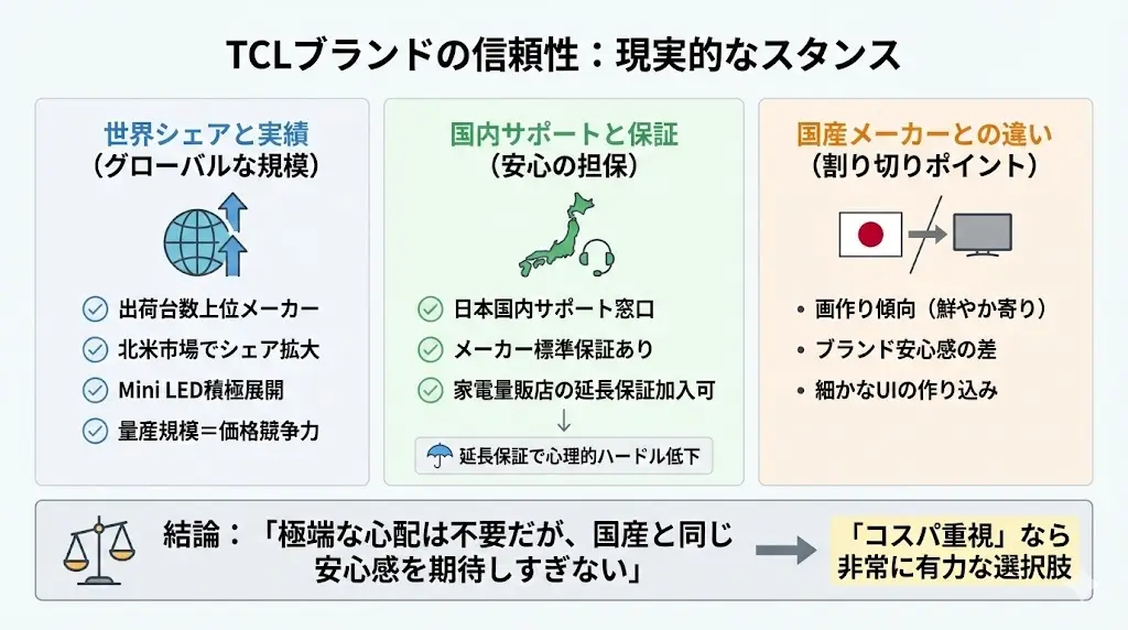 TCL 50C79BTCLというブランドは買って大丈夫？