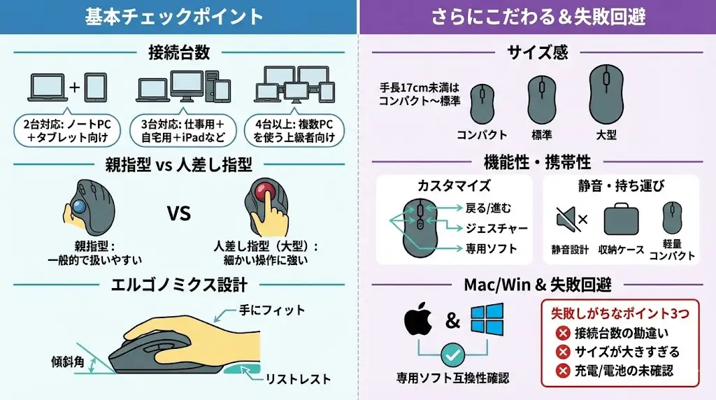 マルチペアリング対応トラックボールマウスの選び方