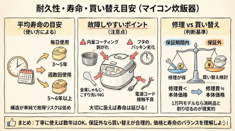 RC-5MFMとRC-5AMX耐久性・寿命・買い替え目安