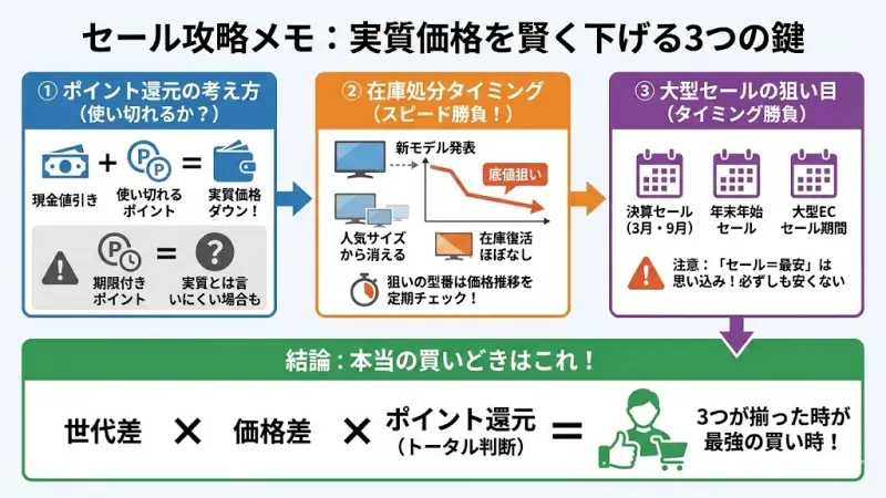 セール攻略メモ|実質価格を下げる方法