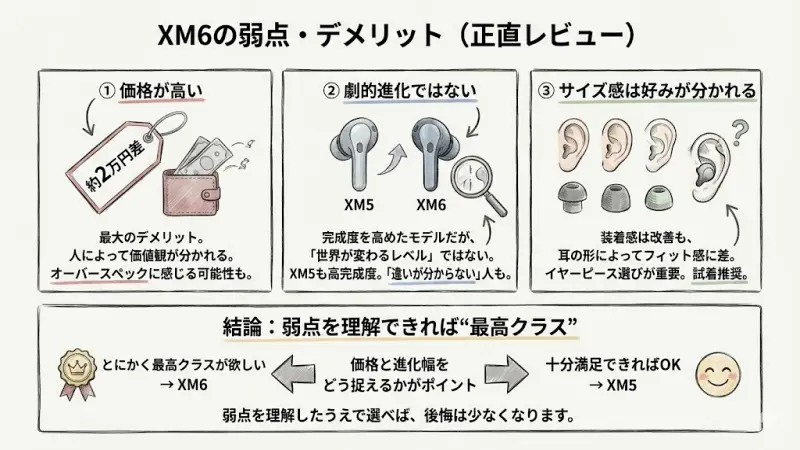 XM6の弱点・デメリット