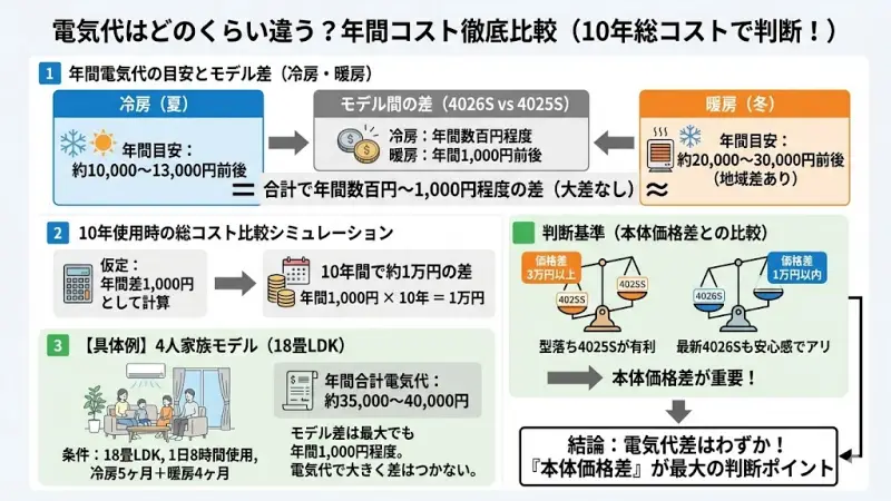 電気代はどのくらい違う?年間コスト徹底比較