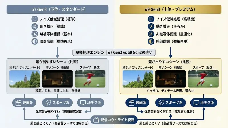 映像処理｜α7 Gen3 と α9 Gen3の違い