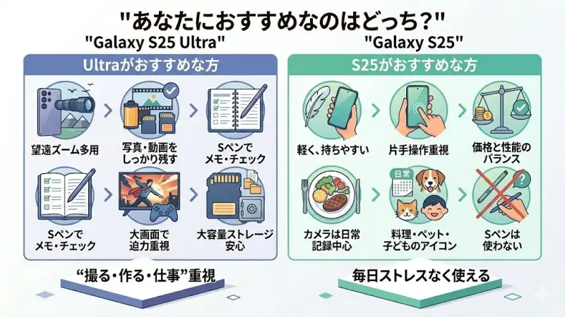 Galaxy S25 Ultraがおすすめな方