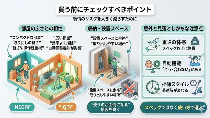 部屋の広さや収納スペースなど、Shark掃除機を購入する前に確認したいチェックリスト
