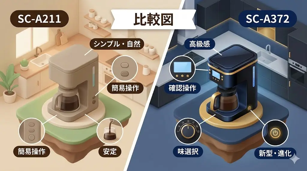 SC-A211とSC-A372の違いを比較