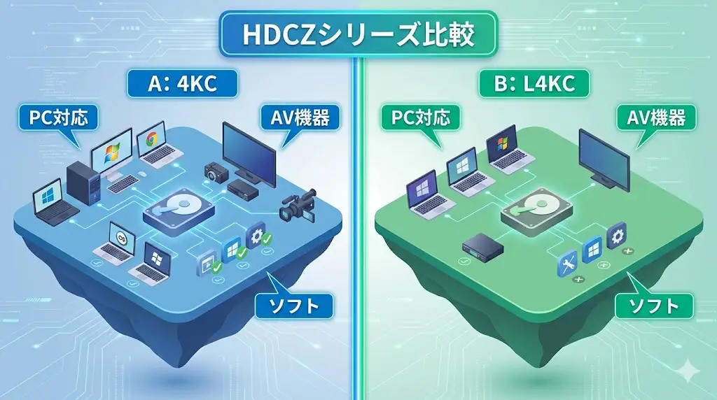 HDCZ-UT4KCとHDCZ-UTL4KCの違いは3つ
