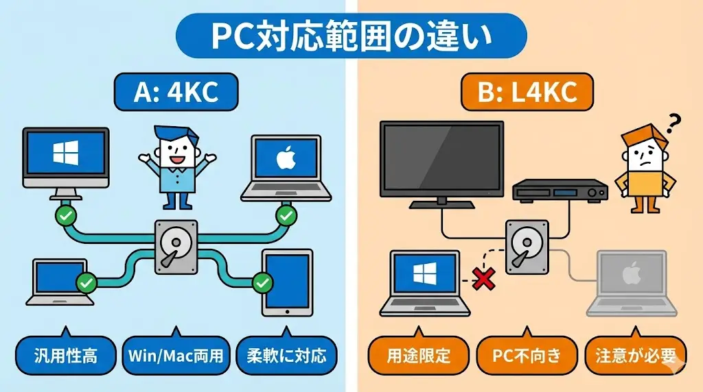HDCZ-UT4KCはパソコン利用の自由度が高い