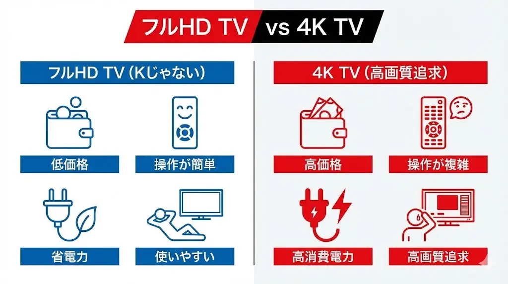 4Kじゃないテレビをあえて選ぶメリット