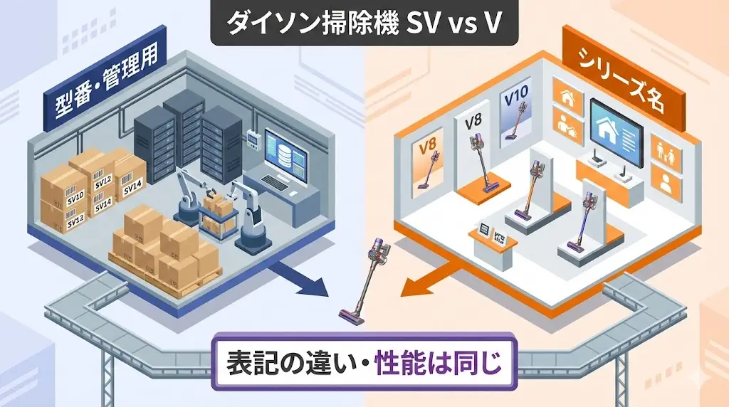 SVとVの違いを一言でいうと「表記の違い」