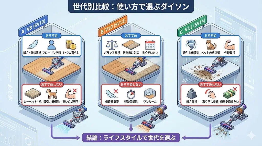 「SVかVか」ではなく「世代と使い方」で判断する
