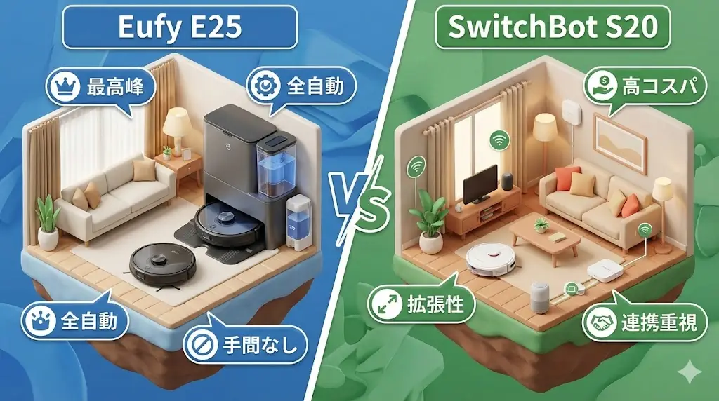 アンカーEufy E25とスイッチボットS20はどっちがいい？【最初に結論】