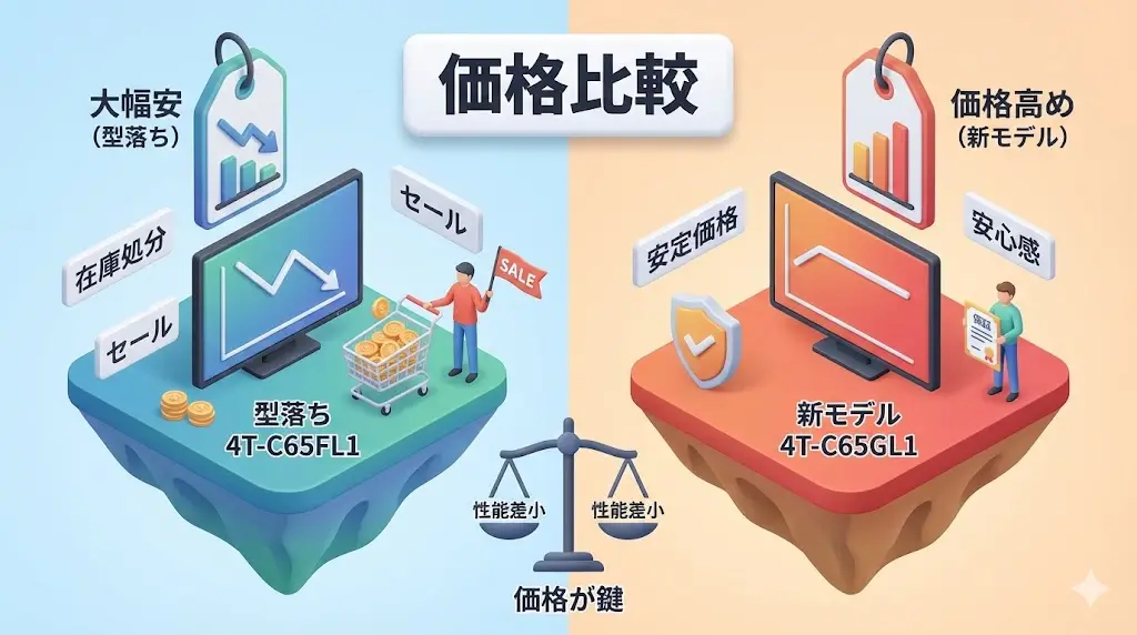 新モデル4T-C65GL1と型落ち4T-C65FL1について、それぞれの特徴をもう少し詳しく見ていきます。