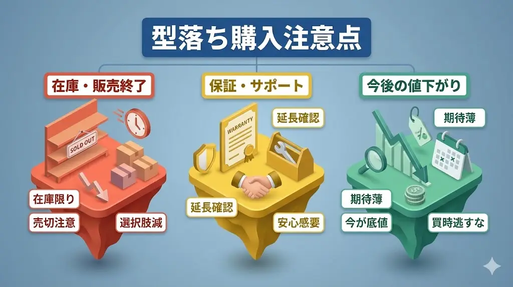 4T-C65FL1は価格面でとても魅力的なモデルですが、型落ちだからこそ事前に確認しておきたい点もあります。