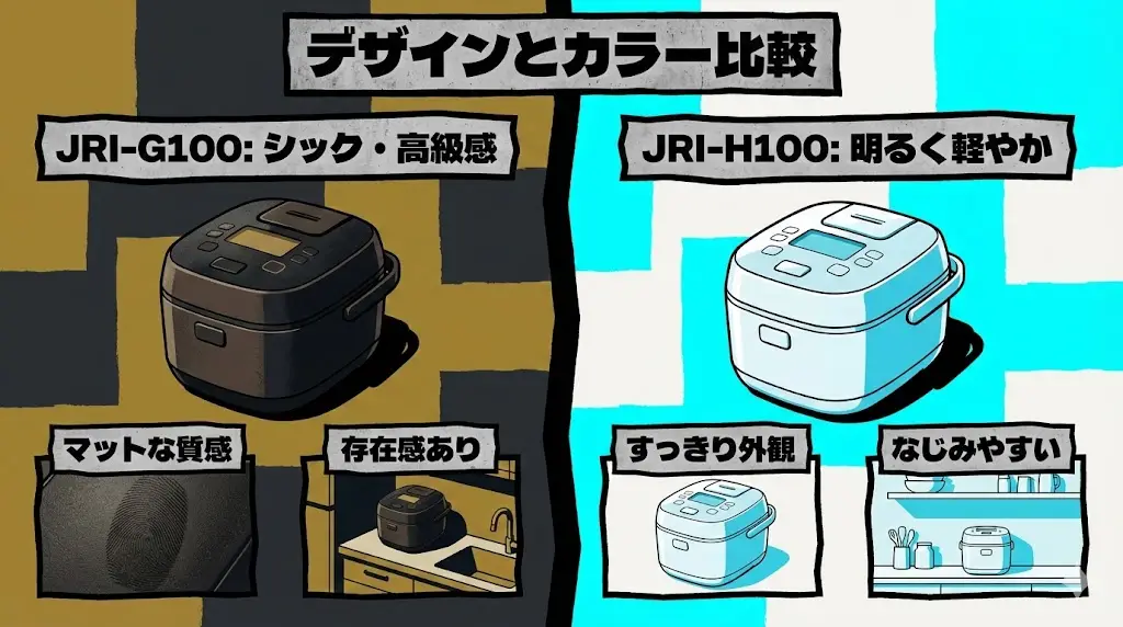 JRI-G100は、落ち着きのある高級感を意識したカラー展開が特徴です。